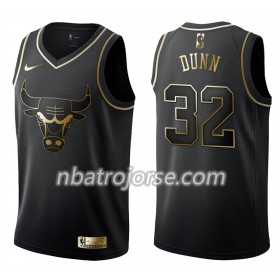 Män Chicago Bulls Tröja Kris Dunn 32 Nike Svart Guld Edition Swingman